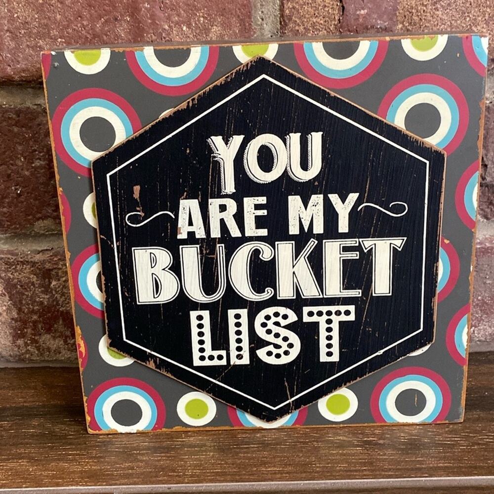 Hobby Lobby bucket list wood home decorative accent standing shelf or wall decor